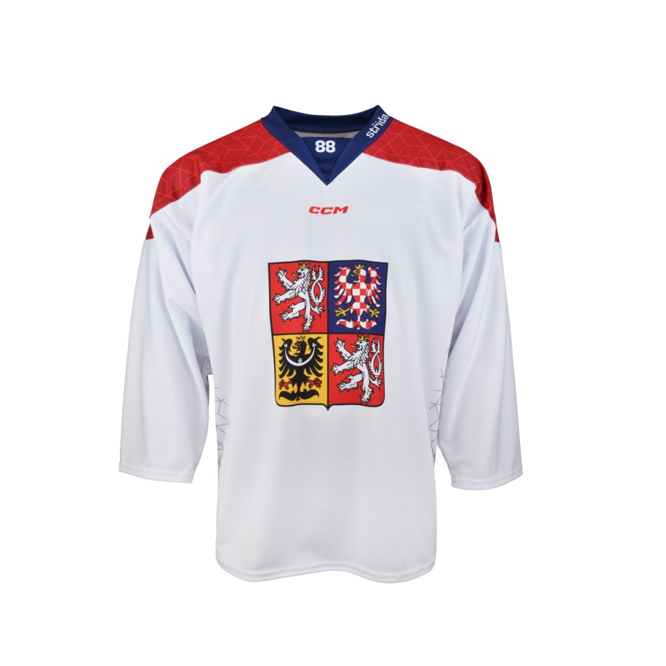 Hokejové reprezentace hokejový dres Czech republic David Pastrňák 2025/2026 CCM Fandres replica white - Hokejové reprezentace dresy