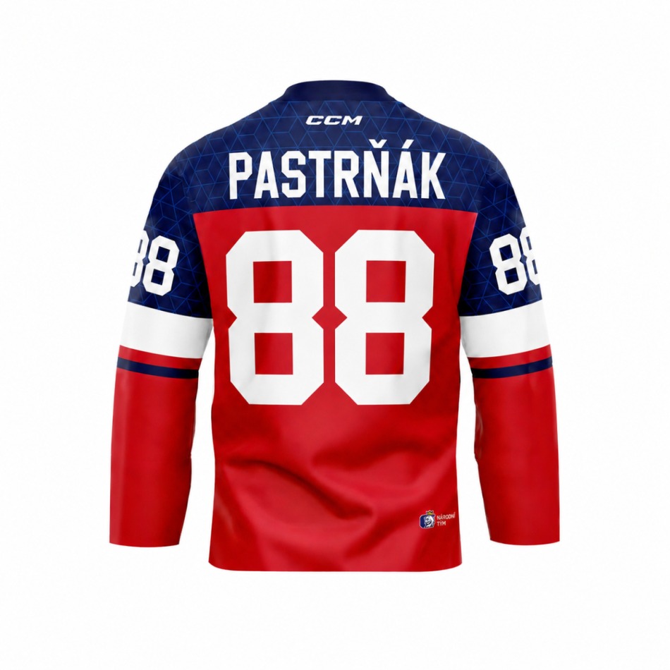 Hokejové reprezentace hokejový dres Czech republic Olymp 2026 David Pastrňák red - Hokejové reprezentace dresy