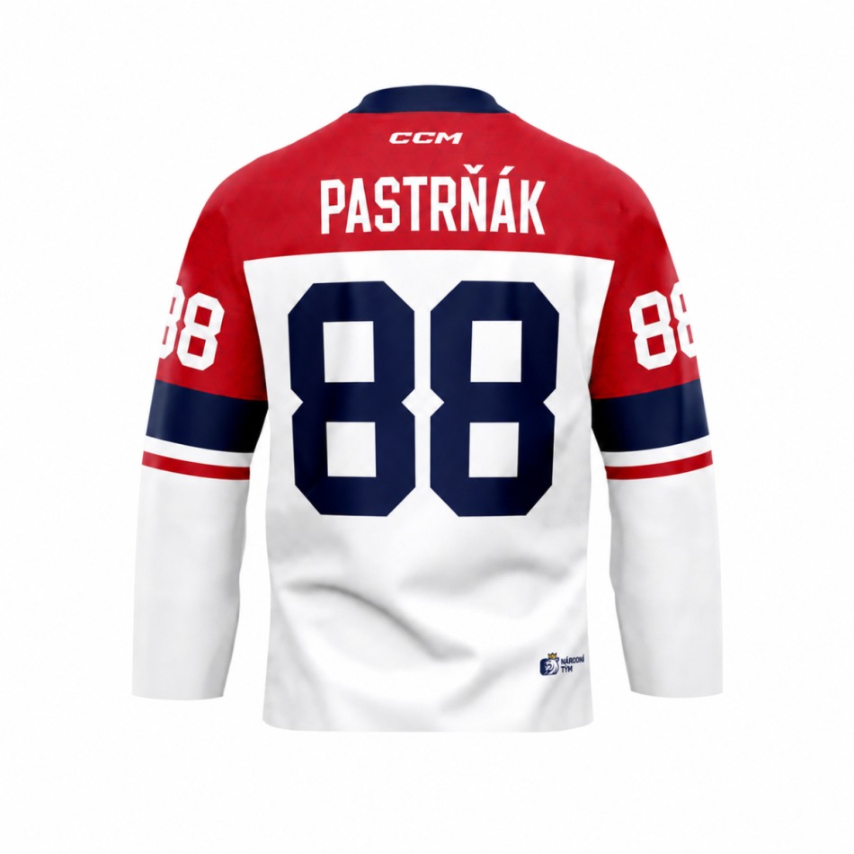 Hokejové reprezentace hokejový dres Czech republic Olymp 2026 David Pastrňák white - Hokejové reprezentace dresy