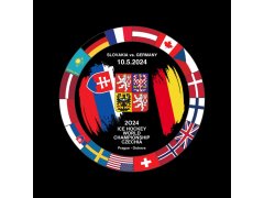 Hokejové reprezentace puk Ice Hockey World Championship Czechia MS 2024 Dueling 10.5.2024 Slovakia vs. Germany