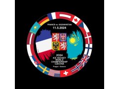 Hokejové reprezentace puk Ice Hockey World Championship Czechia MS 2024 Dueling 11.5.2024 France vs. Kazakhstan