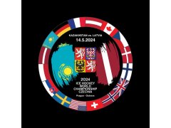 Hokejové reprezentace puk Ice Hockey World Championship Czechia MS 2024 Dueling 14.5.2024 Kazakhstan vs. Latvia