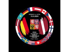 Hokejové reprezentace puk Ice Hockey World Championship Czechia MS 2024 Dueling 15.5.2024 Germany vs. Latvia