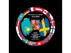 Hokejové reprezentace puk Ice Hockey World Championship Czechia MS 2024 Dueling 16.5.2024 Kazakhstan vs. Sweden