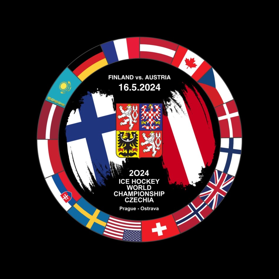 Hokejové reprezentace puk Ice Hockey World Championship Czechia MS 2024 Dueling 16.5.2024 Finland vs. Austria - Hokejové reprezentace hokejové vybavení