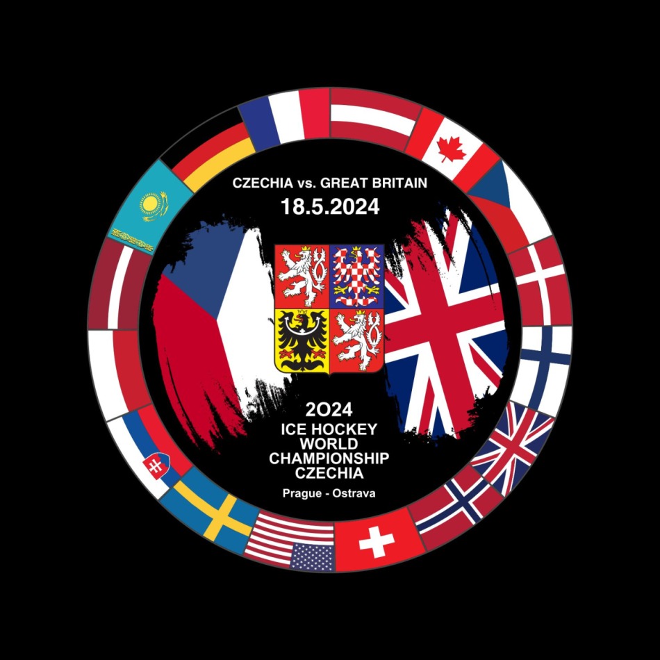 Hokejové reprezentace puk Ice Hockey World Championship Czechia MS 2024 Dueling 18.5.2024 Czechia vs. Great Britain - Hokejové reprezentace hokejové vybavení