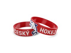 Hokejové reprezentace silikonový náramek Czech republic lion”s head red