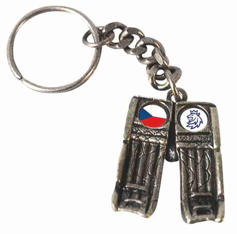 Hokejové reprezentace přívěšek na klíče Czech Republic concrete flag lion - Hokejové reprezentace klíčenky, náramky, šperky