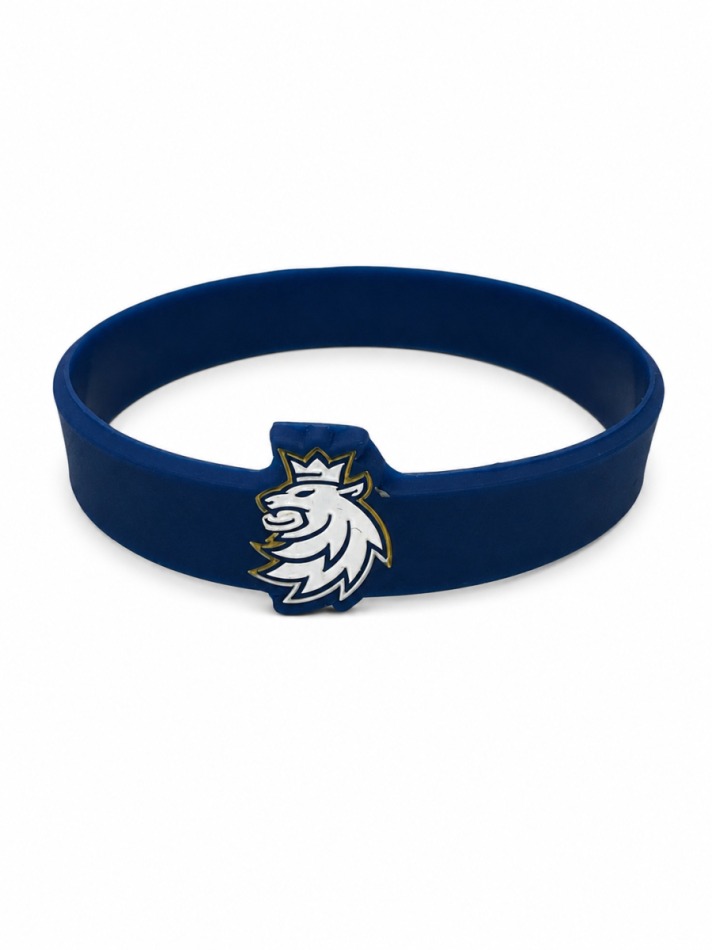 Hokejové reprezentace silikonový náramek Ice Hockey Team Logo Lev Gold - Hokejové reprezentace klíčenky, náramky, šperky