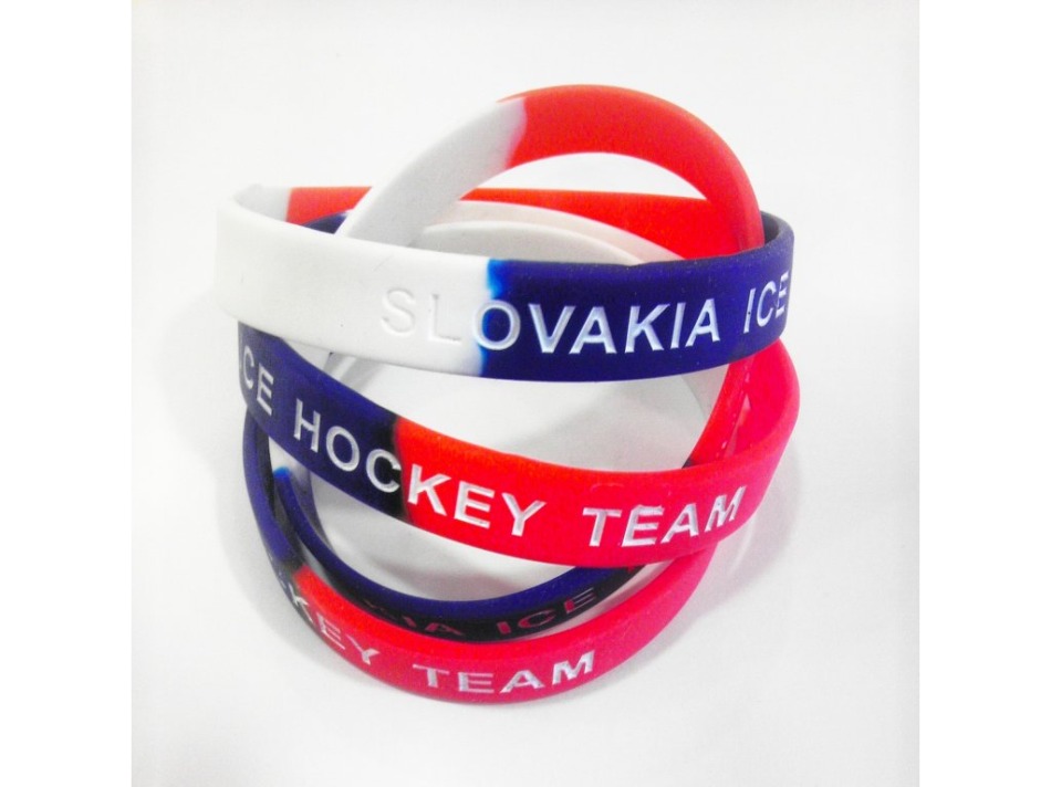 Hokejové reprezentace silikonový náramek Slovakia Ice Hockey Team - Hokejové reprezentace klíčenky, náramky, šperky