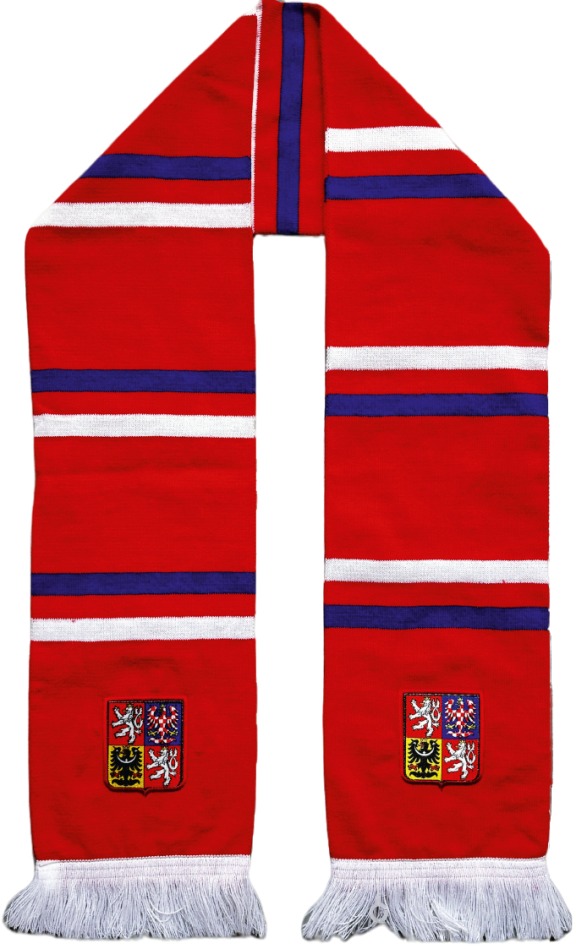 Hokejové reprezentace zimní šála Czech Republic logo printed - red - Hokejové reprezentace kšiltovky, čepice, rukavice