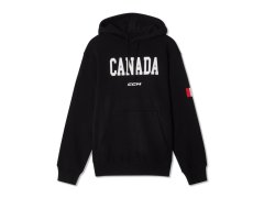 Hokejové reprezentace pánská mikina s kapucí Canada Flag black