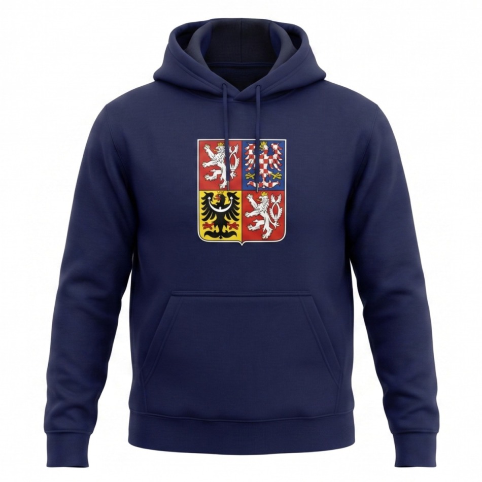 Hokejové reprezentace pánská mikina s&nbsp;kapucí Czech republic Emblem Navy - Hokejové reprezentace mikiny, bundy, kalhoty
