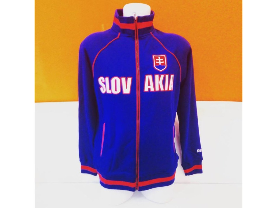 Hokejové reprezentace pánská mikina Slovakia Reebok Track Jacket navy - Hokejové reprezentace mikiny, bundy, kalhoty