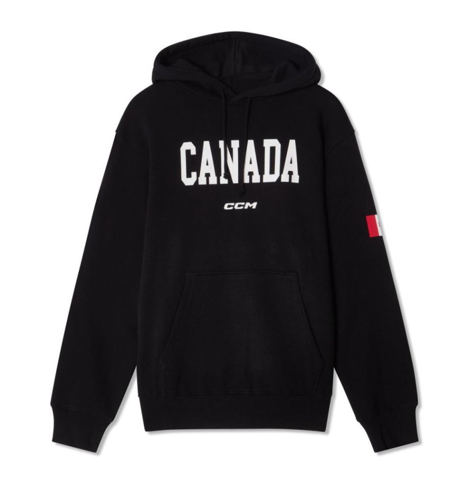 Hokejové reprezentace pánská mikina s&nbsp;kapucí Canada Flag black - Hokejové reprezentace mikiny, bundy, kalhoty