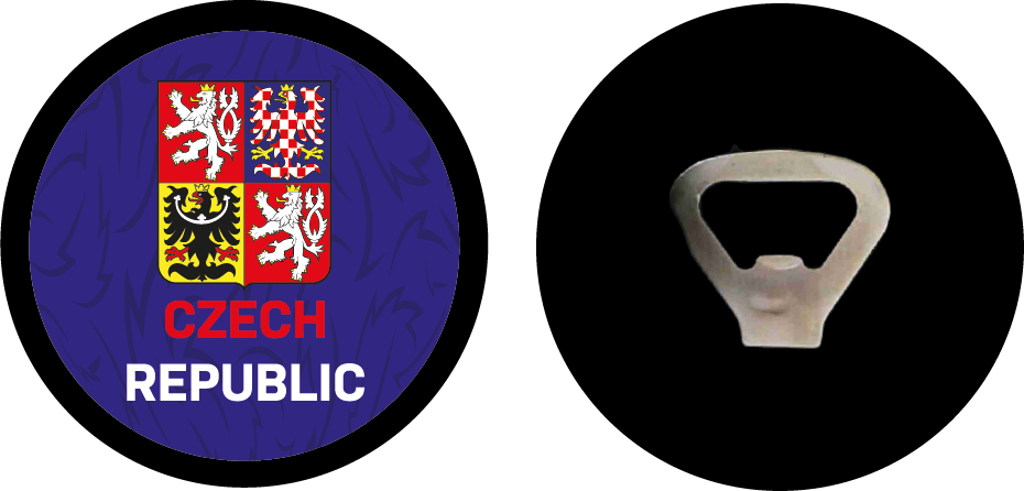 Hokejové reprezentace otvírák Czech republic puck logo blue - Hokejové reprezentace ostatní suvenýry