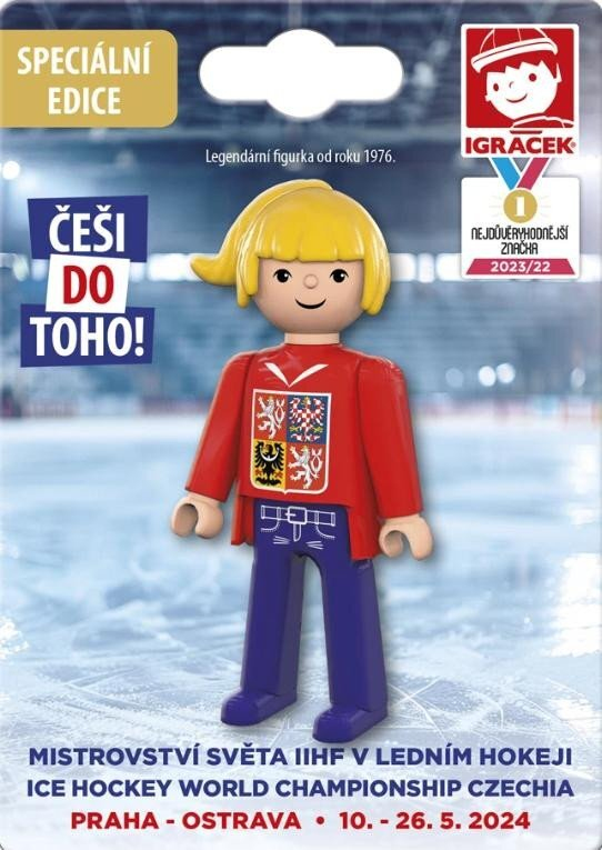 Hokejové reprezentace figurka woman ms hockey fan red - Hokejové reprezentace ostatní suvenýry
