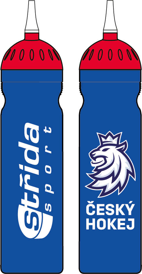 Hokejové reprezentace láhev na pití Czech Republic Logo Lev blue - Hokejové reprezentace sklenice, hrníčky, misky