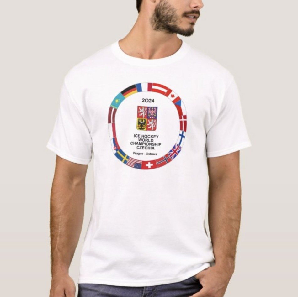Hokejové reprezentace pánské tričko Ice Hockey World Championship Czechia MS 2024 White - Hokejové reprezentace trička, polo trička, košile