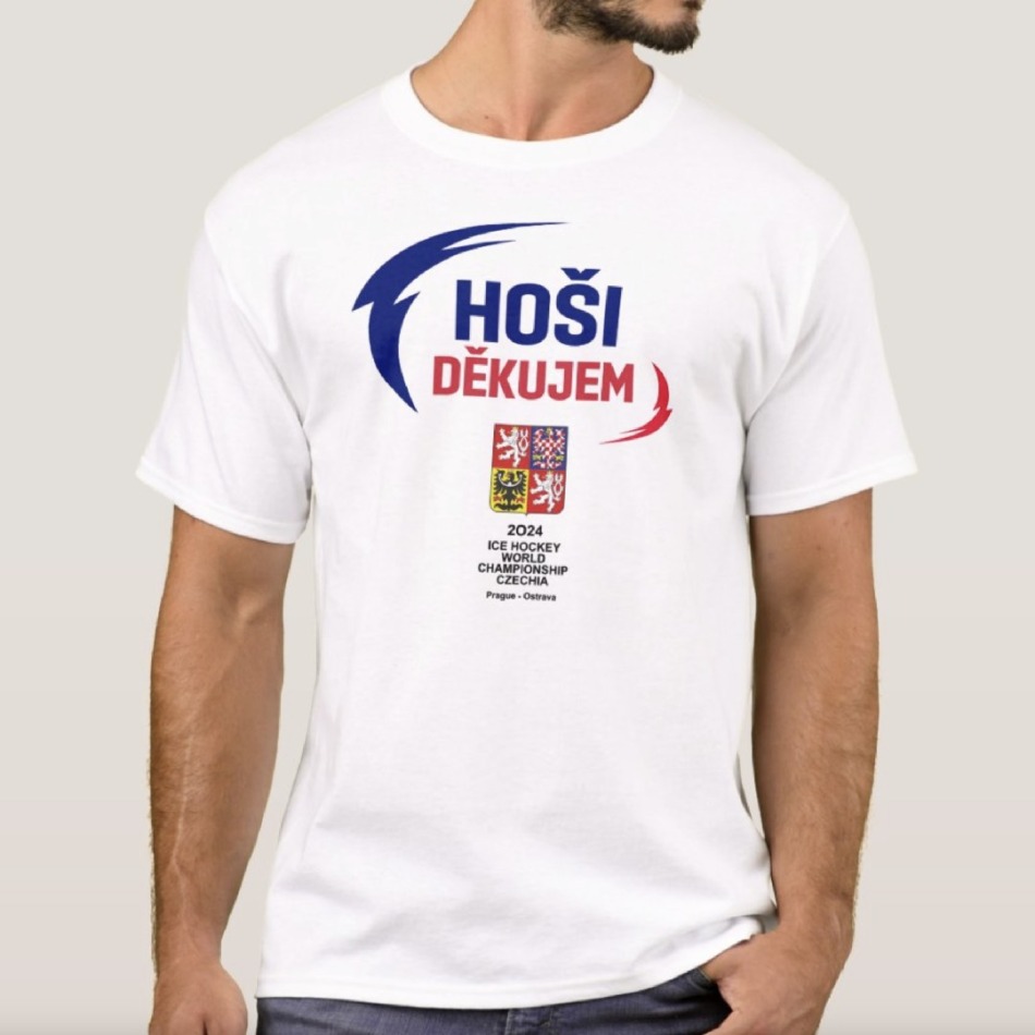 Hokejové reprezentace pánské tričko HOŠI DĚKUJEM Ice Hockey World Championship Czechia MS 2024 White - Hokejové reprezentace trička, polo trička, košile