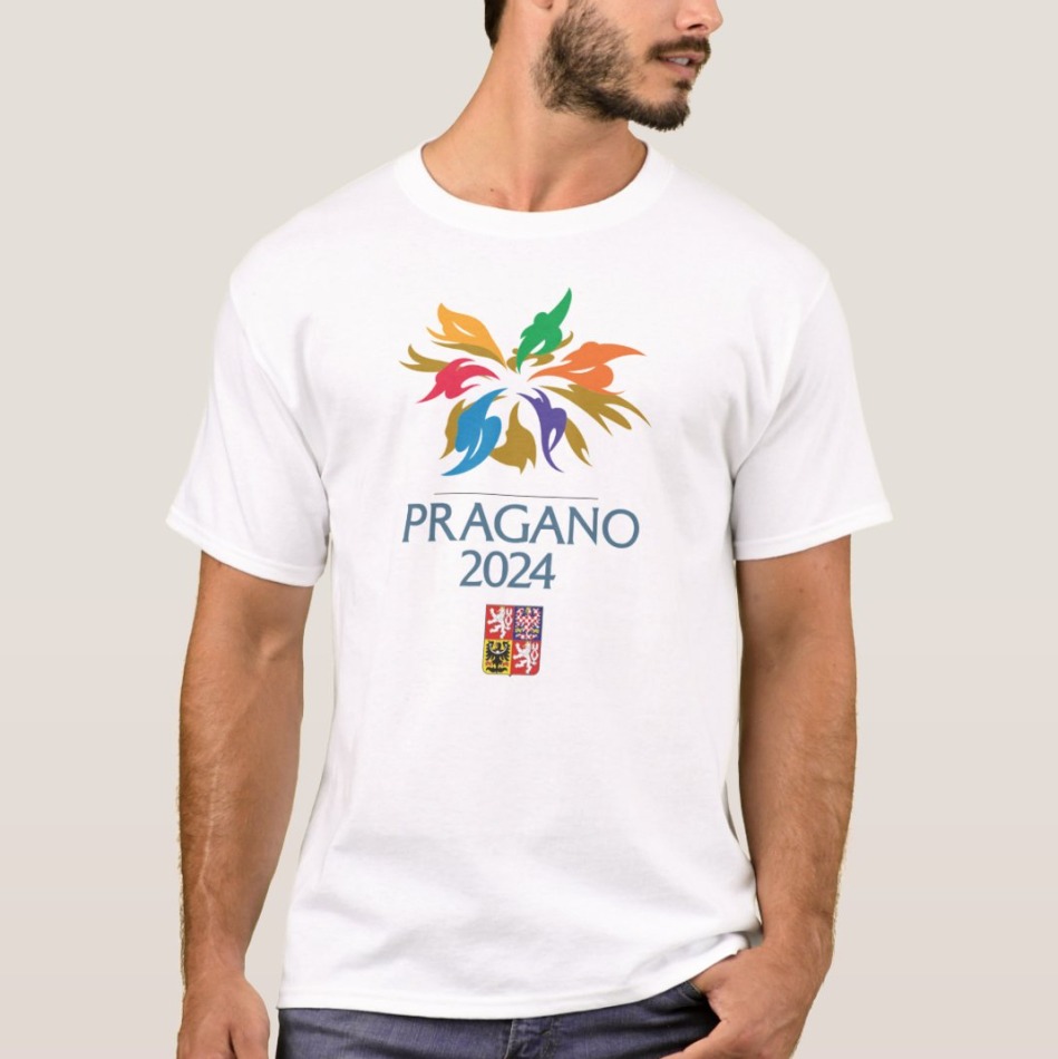 Hokejové reprezentace pánské tričko PRAGANO 2024 Ice Hockey World Championship Czechia MS 2024 White - Hokejové reprezentace trička, polo trička, košile