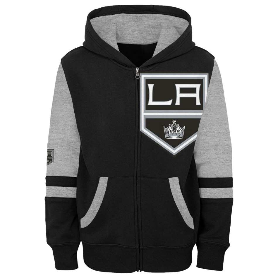 Los Angeles Kings dětská mikina s&nbsp;kapucí faceoff colorblocked fleece full-zip - Los Angeles Kings dětské oblečení