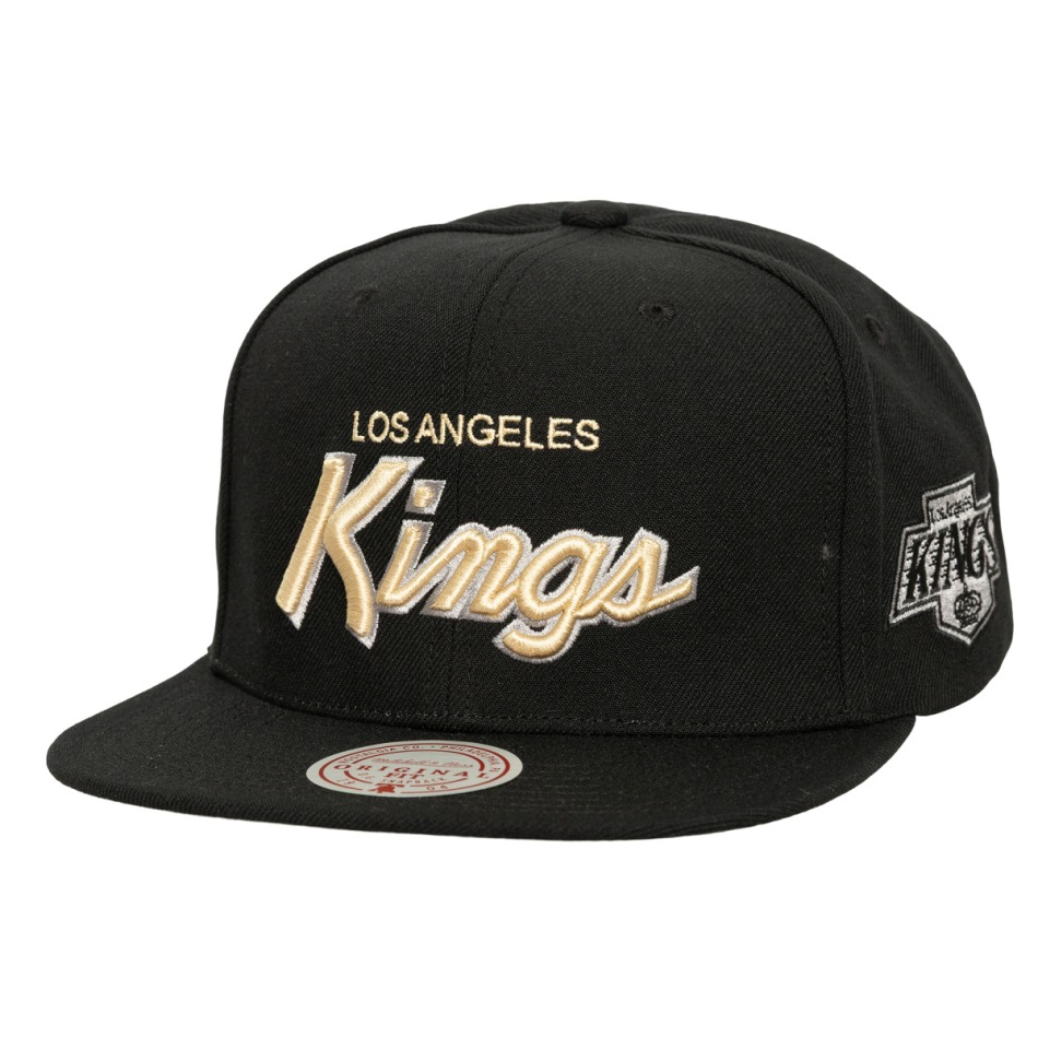 Los Angeles Kings čepice flat kšiltovka Cream Script Snapback black - Los Angeles Kings kšiltovky, čepice, rukavice