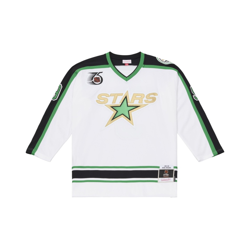 Minnesota North Stars hokejový dres NHL Mike Modano #9 1991 Power Play White Jersey - Minnesota North Stars