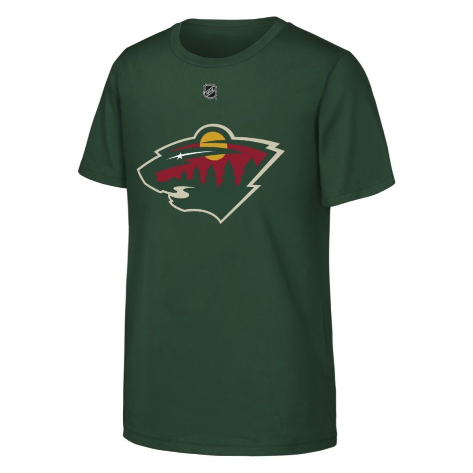 Dětské tričko Brock Faber #7 Minnesota Wild NHL Flat Name & Number Short Sleeve Cotton - Minnesota Wild dětské oblečení