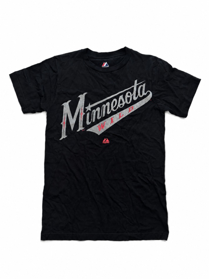 Pánské tričko Minnesota Wild NHL Majestic Silver Letter - Minnesota Wild trička, polo trička, košile