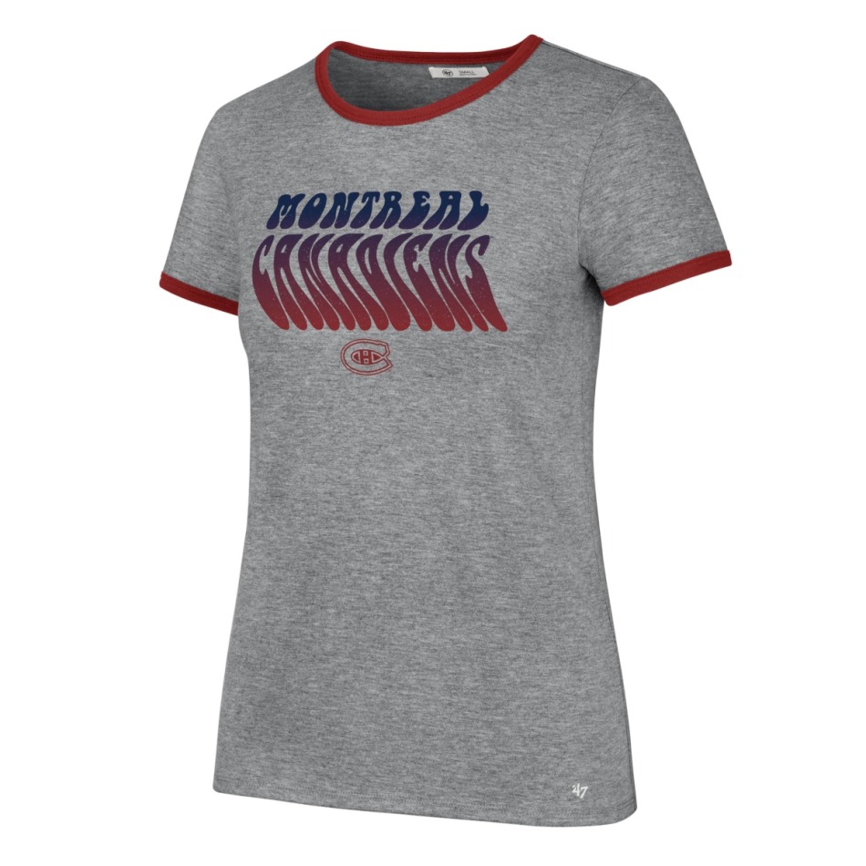 Montreal Canadiens dámské tričko Letter Ringer grey - Montreal Canadiens dámské oblečení