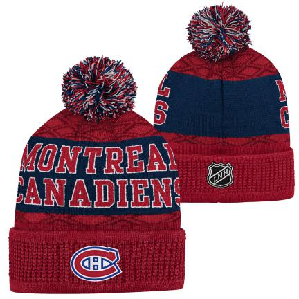 Montreal Canadiens dětská zimní čepice Puck Pattern Cuffed Pom - Montreal Canadiens dětské oblečení