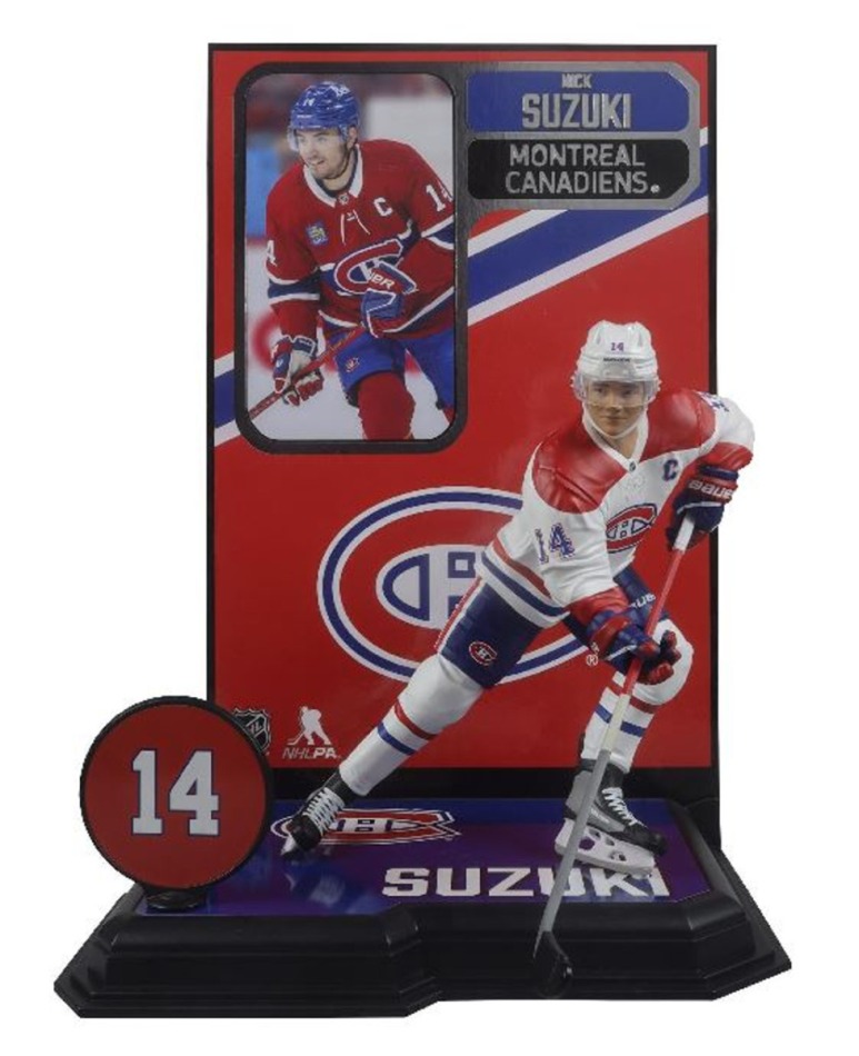 Montreal Canadiens figurka Nick Suzuki #14 Figure SportsPicks 2023/2024 Season Away Jersey - Montreal Canadiens ostatní suvenýry