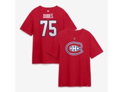 Montreal Canadiens pánské tričko NHL Jakub Dobeš #75 Authentic Stack Name & Number T-Shirt - Red
