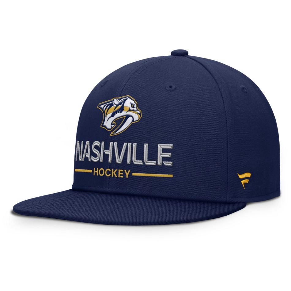 Nashville Predators čepice flat kšiltovka Authentic Pro A/Cap Flat Brim Square Visor Structured Adjustable - Nashville Predators kšiltovky, čepice, rukavice