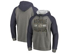 Nashville Predators pánská mikina s kapucí grey Timeless Collection Antique Stack Tri-Blend Raglan