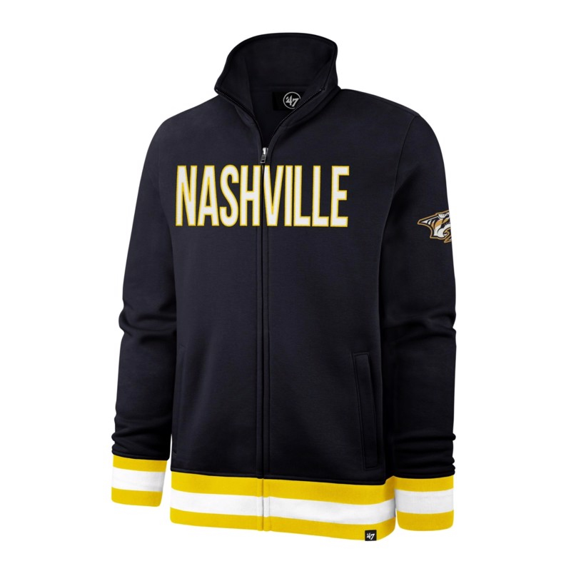 Nashville Predators pánská mikina Full Blast ‘47 Legendary Track Jacket - Nashville Predators mikiny, bundy, kalhoty