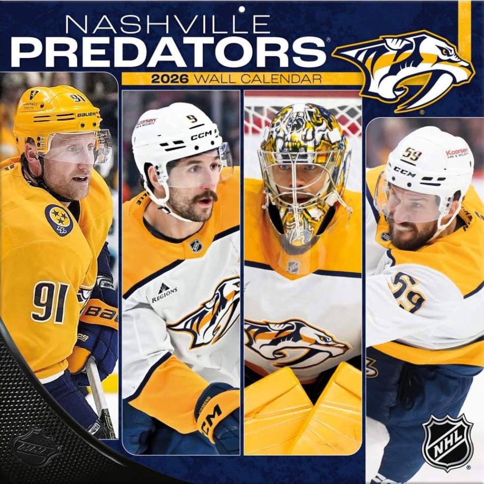 Nashville Predators kalendář 2026 Wall - Nashville Predators vlajky, plakáty