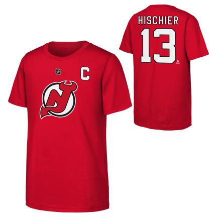 New Jersey Devils dětské tričko Nico Hischier Flat Captains N&N Ss Ctn red - New Jersey Devils dětské oblečení