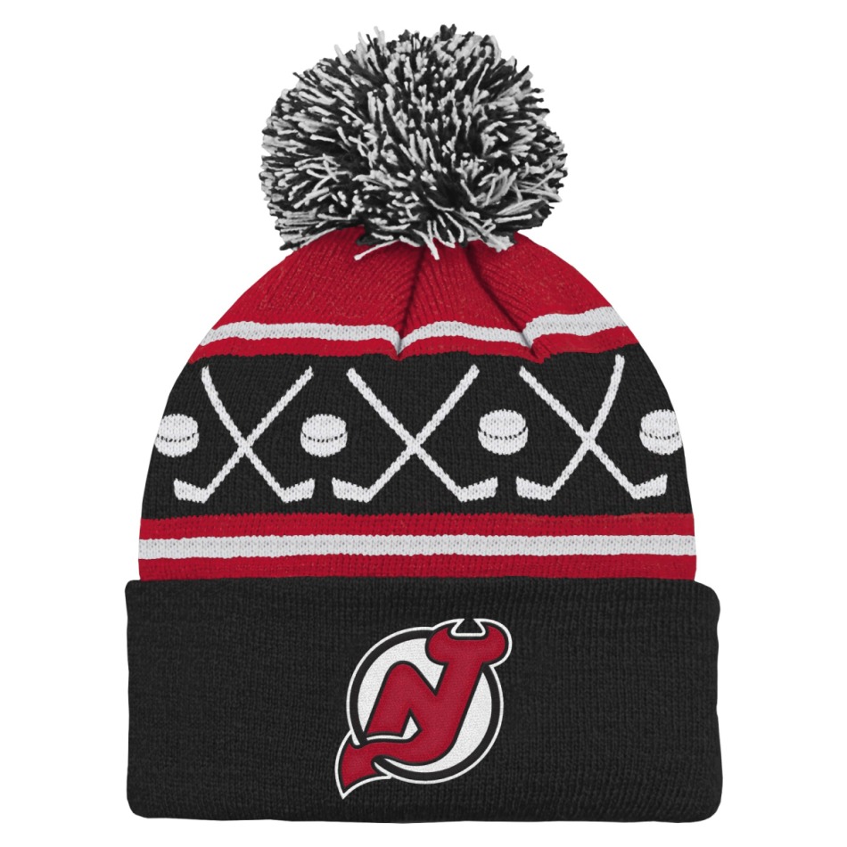 New Jersey Devils dětská zimní čepice NHL Face-Off Cuff Pom