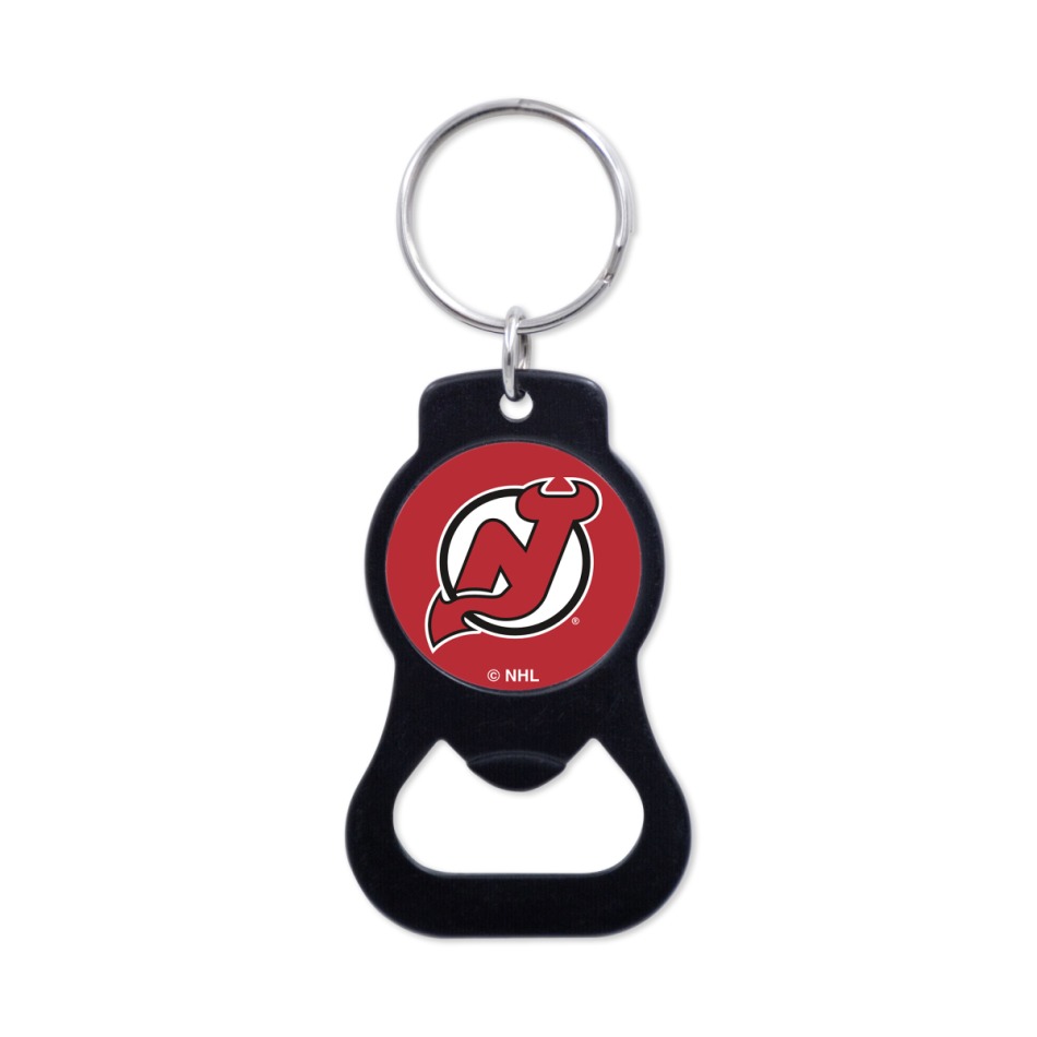 New Jersey Devils přívěšek s&nbsp;otvírakem Black Ring - New Jersey Devils klíčenky, náramky, šperky