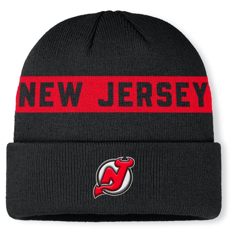 New Jersey Devils zimní čepice Authentic Pro A/Cap Cuffed inscription - New Jersey Devils kšiltovky, čepice, rukavice
