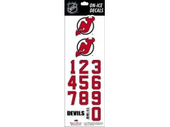 New Jersey Devils samolepky na helmu decals red