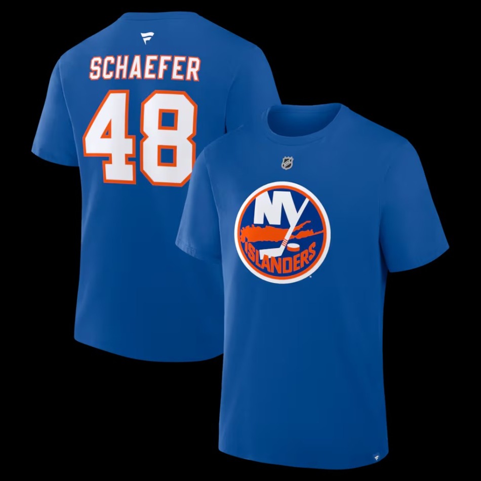 New York Islanders pánské tričko Fanatics Authentic Stack Name & Number T-Shirt - Royal