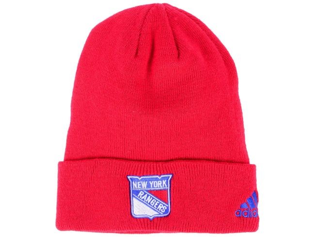 Zimní čepice adidas NHL Basic Cuff Knit RED Rangers