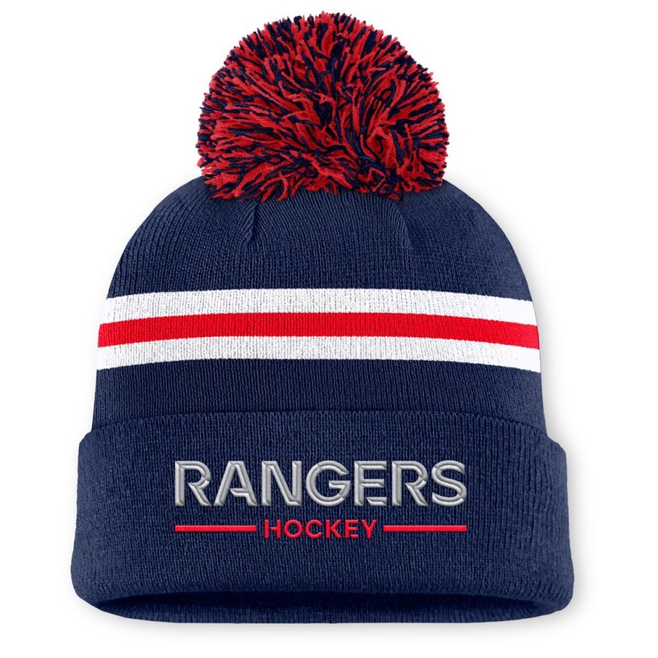 New York Rangers dámská zimní čepice Authentic Pro W/Cap Cuffed Pom Beanie - New York Rangers dámské oblečení