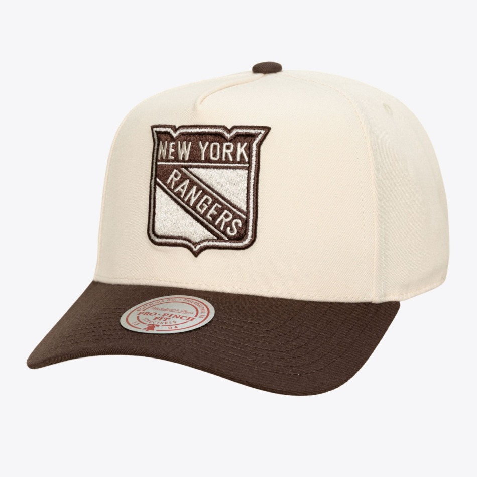 Pánská kšiltovka New York Rangers NHL Brown and Cream Pro Snapback - New York Rangers kšiltovky, čepice, rukavice