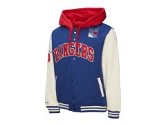 New York Rangers pánská mikina s&nbsp;kapucí Courtside Fleece Button Front Vintage Logo