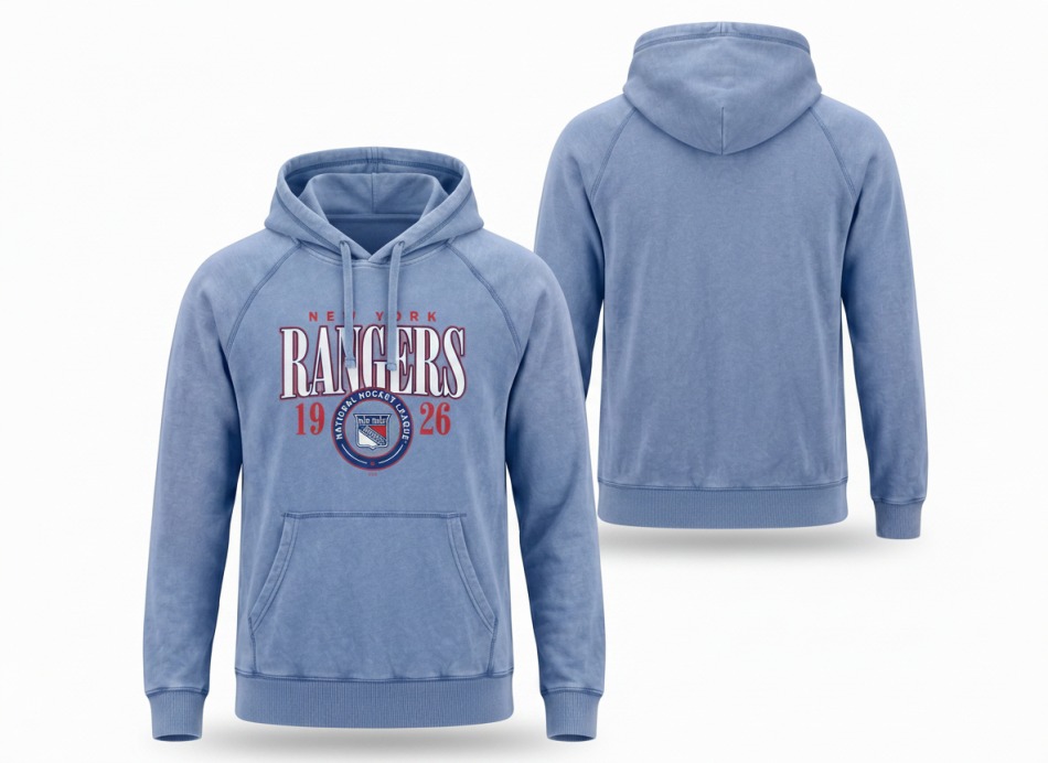 New York Rangers pánská mikina s kapucí A/LS Hoodie blue