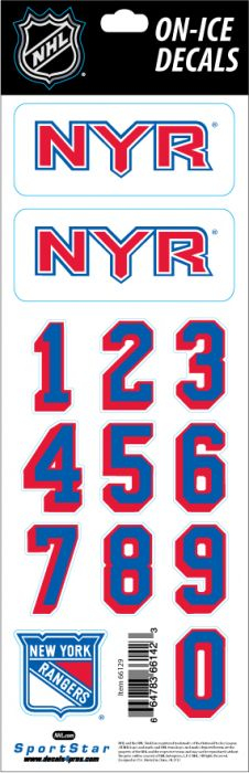 New York Rangers samolepky na helmu Decals - New York Rangers ostatní suvenýry